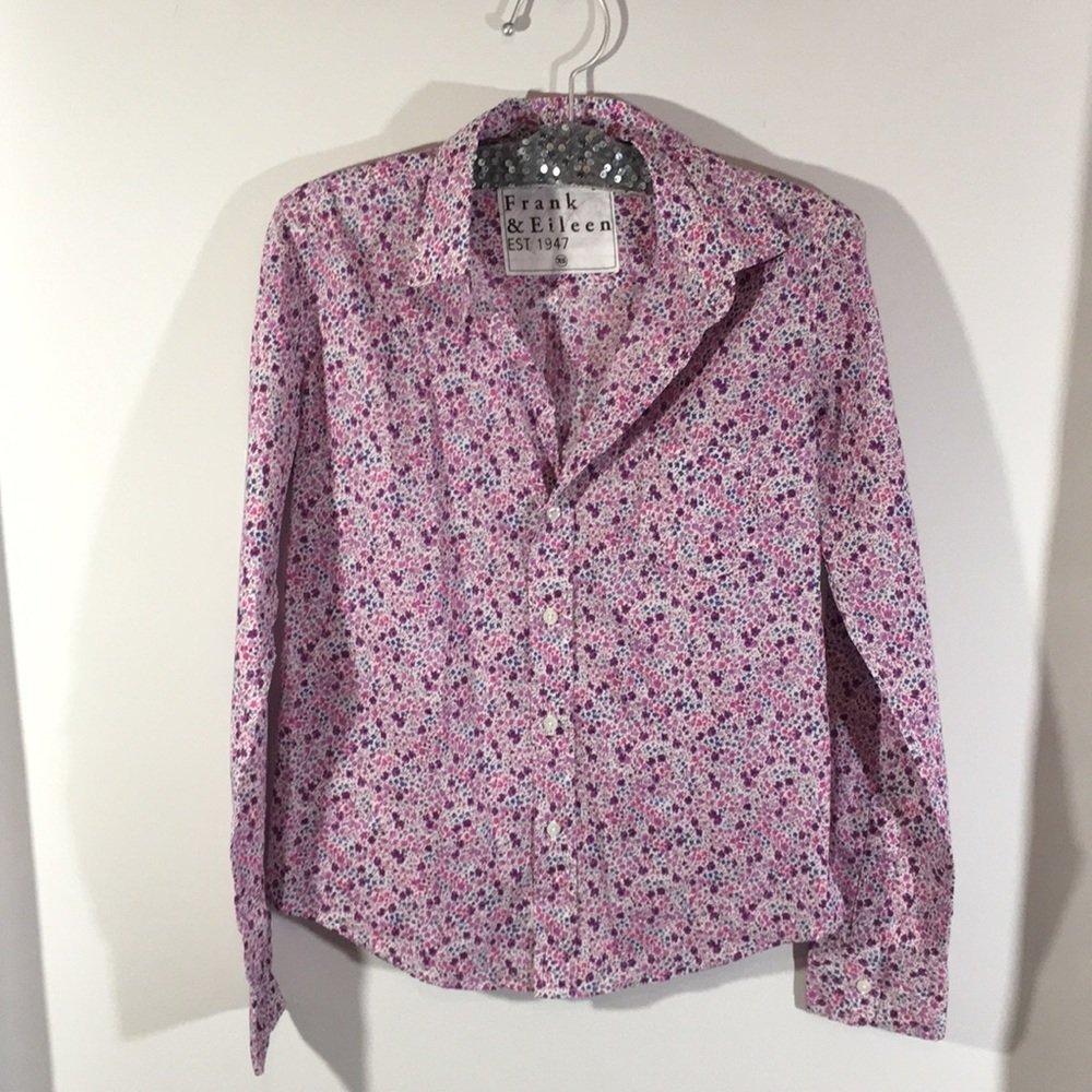 Frank & Eileen Barry floral print button down top
